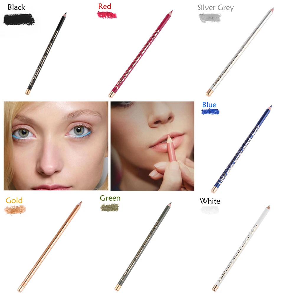 Новинка цветная водостойкая долговечная подводка для глаз 2 в 1 блестящая белая