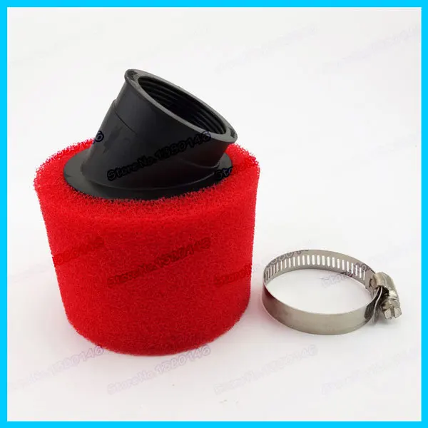 Красный воздушный фильтр 42 мм под углом проектора для 125cc 140cc Pitmotard мотоциклов