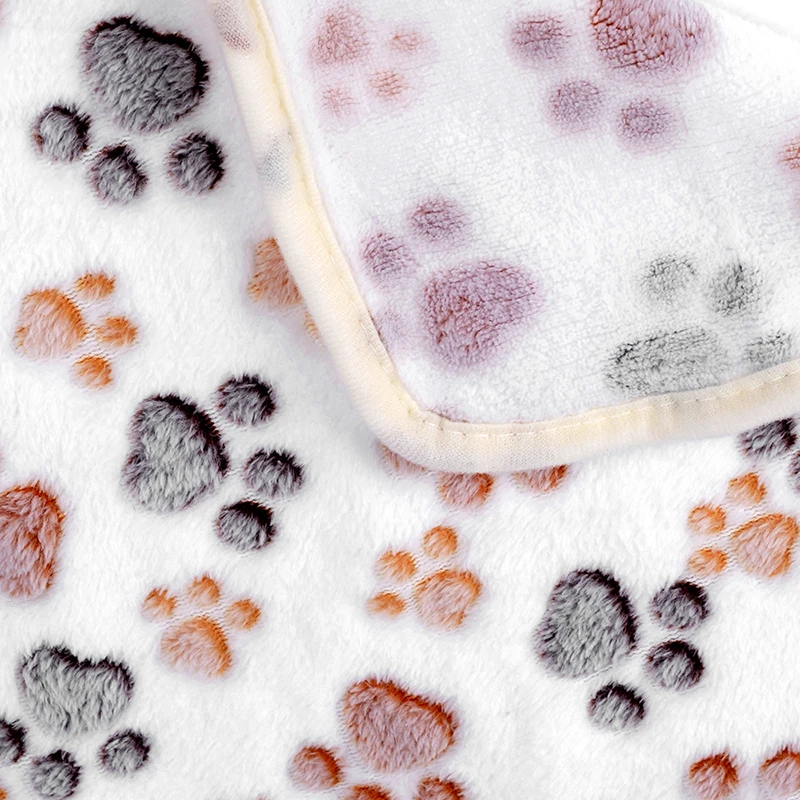 Мягкое одеяло для собак многофункциональное зимнее теплое с принтом лап