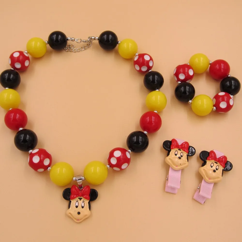 Популярные комплекты ювелирных изделий для девочек ожерелье из бусин браслет