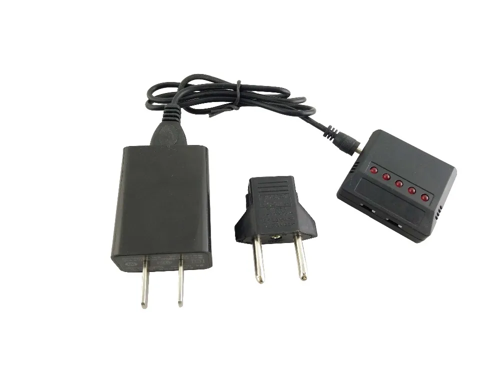 BLLRC helicopter lithium battery hubsan X4 H107 H107D/C SYMA X5C X5SW aircraft spare parts 5PCS 3.7V 500mah and 5 in 1 charger | Игрушки и