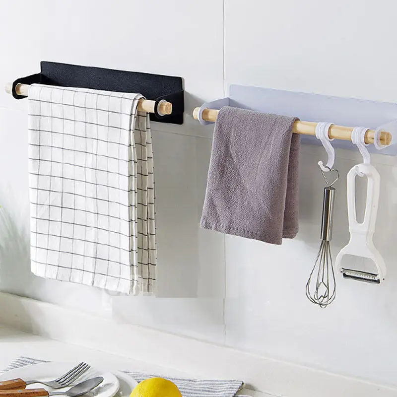 Popular Paste Wall Hanging Towel Bar Punching Iron Rack Kitchen Helper | Дом и сад