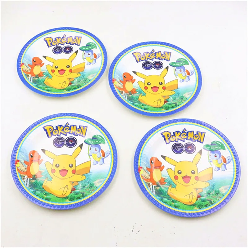 Pokemon Go мультфильм тематическая вечеринка на день рождения одноразовые украшения принадлежности чашки шар Рог Пикачу Детские вечерние принадлежности