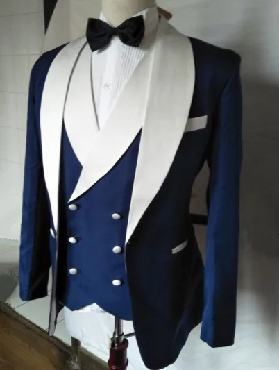 

Индивидуальный заказ Мужская шаль для жениха белые смокинги для жениха синие мужские костюмы Свадебный блейзер для лучшего человека (пиджа...