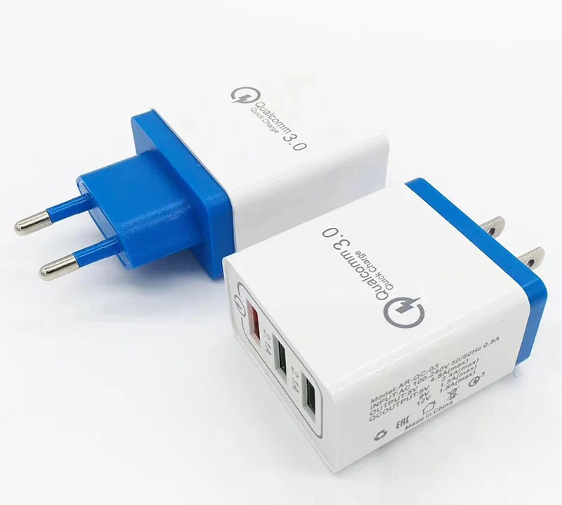Универсальный 18 Вт USB quick charge 3,0 5V 3A для iPhone 8 7 X EU US Plug, быстрое зарядное устройство для мобильного телефона Samsug S9 S10 huawei