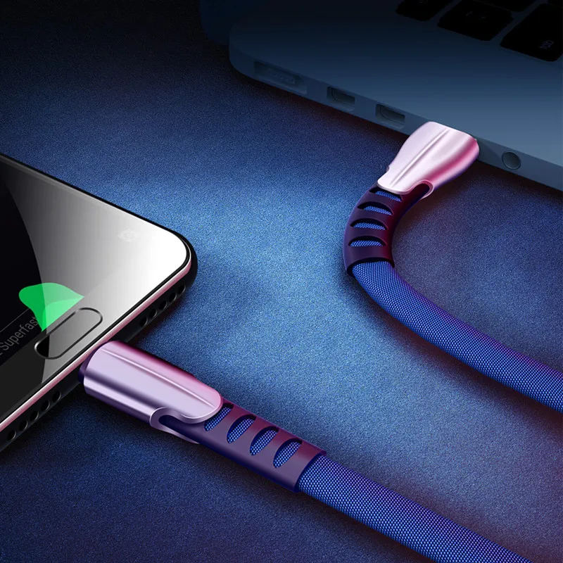 Металлический кабель с разъемом Micro USB 2 4 А для быстрой зарядки и передачи данных