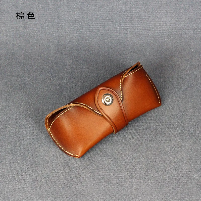 Brown Чехол для солнцезащитных очков, модный,, для мужчин и женщин, портативный Чехол для очков s, магнитный, из натуральной кожи, складной, коробка для очков для L1009 - Цвет: Brown