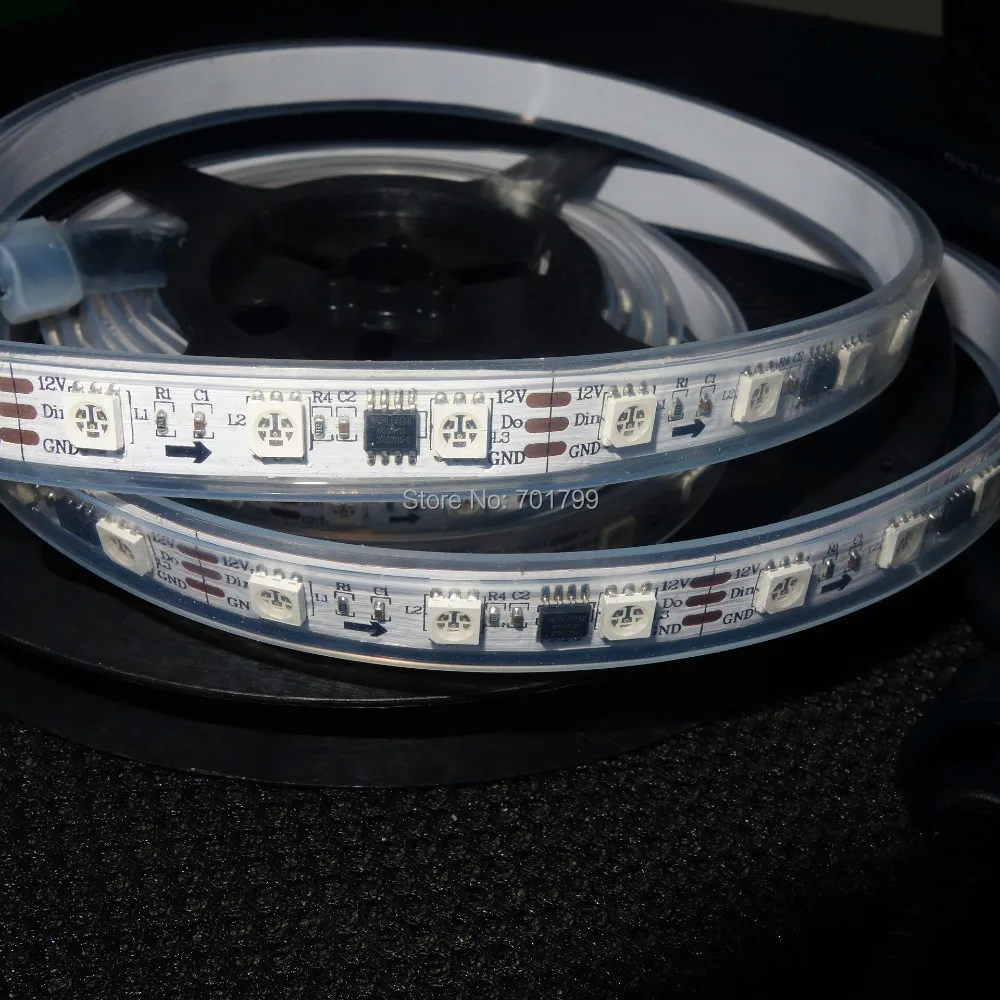 2 5 м DC12V 60 светодиодов/м 20 шт. ws2811 ic/meter (20 пикселей) светодиодная цифровая полоса в