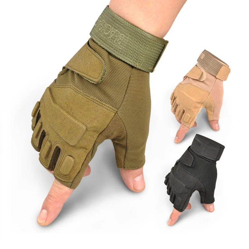 Перчатки с открытыми пальцами тактические противоскользящие митенки в стиле