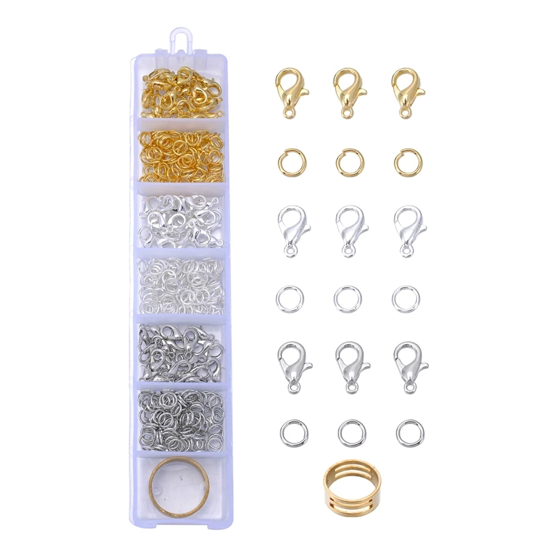 alloy 10x5mm 360pc 4000 шт./компл. комбинированное Открытое кольцо замкнутое кольцо Пряжка Омаров отправить Ручные плоскогубцы ожерелья DIY Ювелирные изделия Аксессуары - Цвет: alloy 10x5mm 360pc