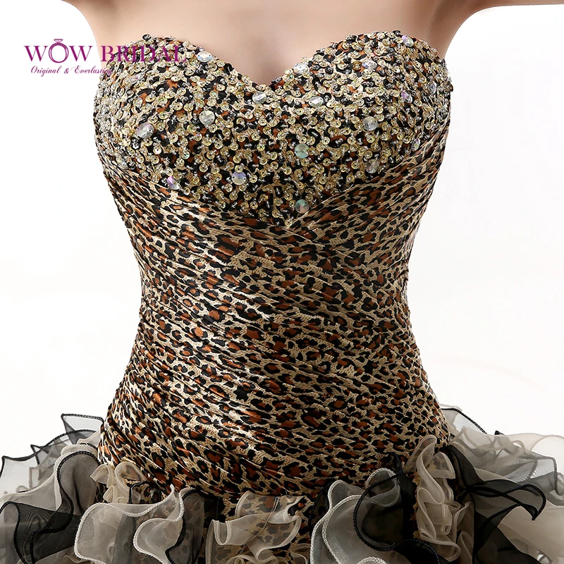 Wowbridal сексуальное платье с леопардовым принтом Пышное Платье 2021 милое вечернее
