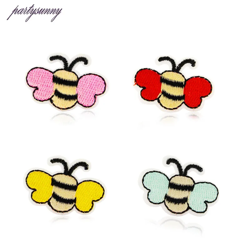 PF Пчелка Вышитые Патчи для Одежды Мультфильм Патч Дети Costom Аппликация Значки Stripes