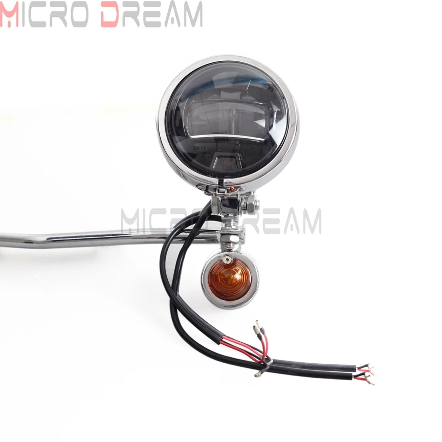 

1 Set Chrome 12v LED Spot Fog Lights Bracket Bar w/ Driving Passing Turn Signal Light For Suzuki Harley Softail Dyna Low Rider
