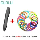 SUNLU SL-400 3D карандаш обучающий подарок для взрослых Рисование 3D Ручка нить PLA 100 м легко каракули стояк