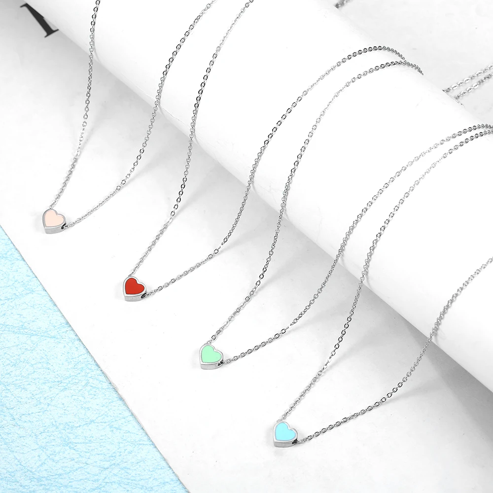 accessories jewellery stainless steel jewelry chain choker long heart best friends pendant necklace women chocker neckless | Украшения и