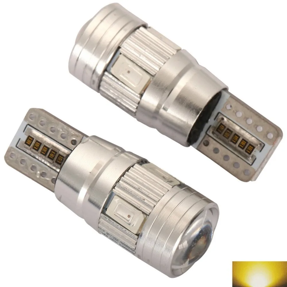 

CanBus Extremely Bright Amber Yellow T10 194 High Power 6 LED Car Light Bulbs Auto Replacement Lighting 168 2825 W5W L222