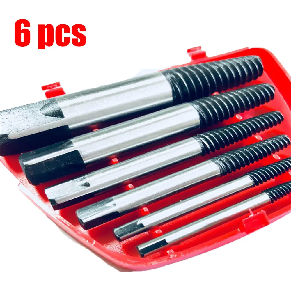 6 pcs 5/6 предметов, сломанный поврежденный отвертка экстрактор Набор сверло сплав Сталь двухсторонний винт тянуть центровочное сверло биты для удаления набор инструментов - Цвет: 6 pcs