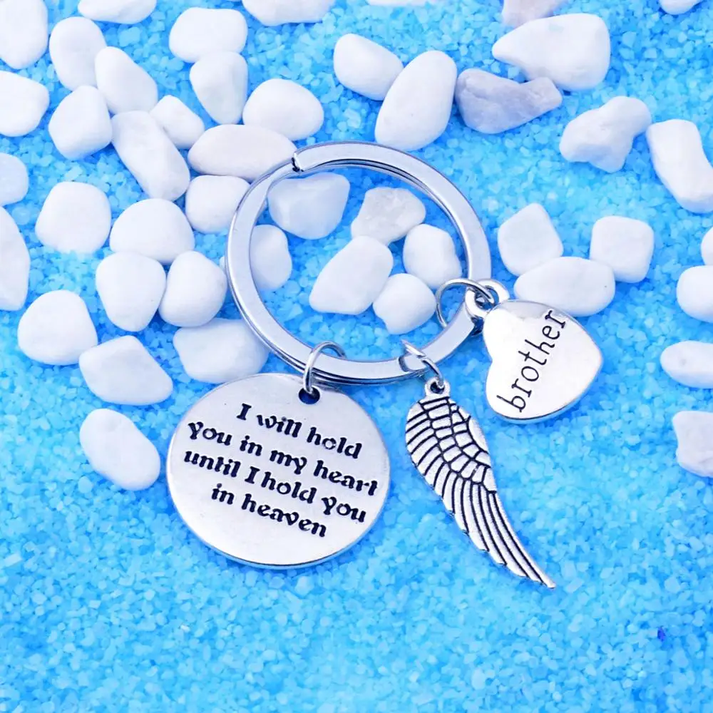 12 шт оптом крыло кулон сердце брелок брат я буду держать вас в моем семья Мальчик