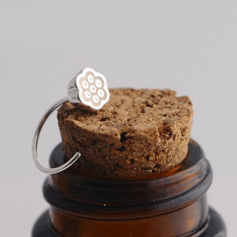 Китайский стиль Lotus Root серьги гвоздики в форме растения для женщин маленькие