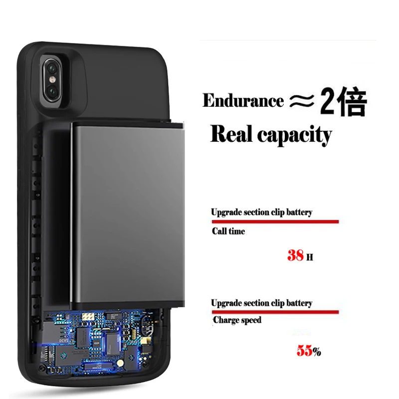Чехол для аккумулятора 6000 мАч Xiaomi mi 8 резиновый чехол внешнего зарядного