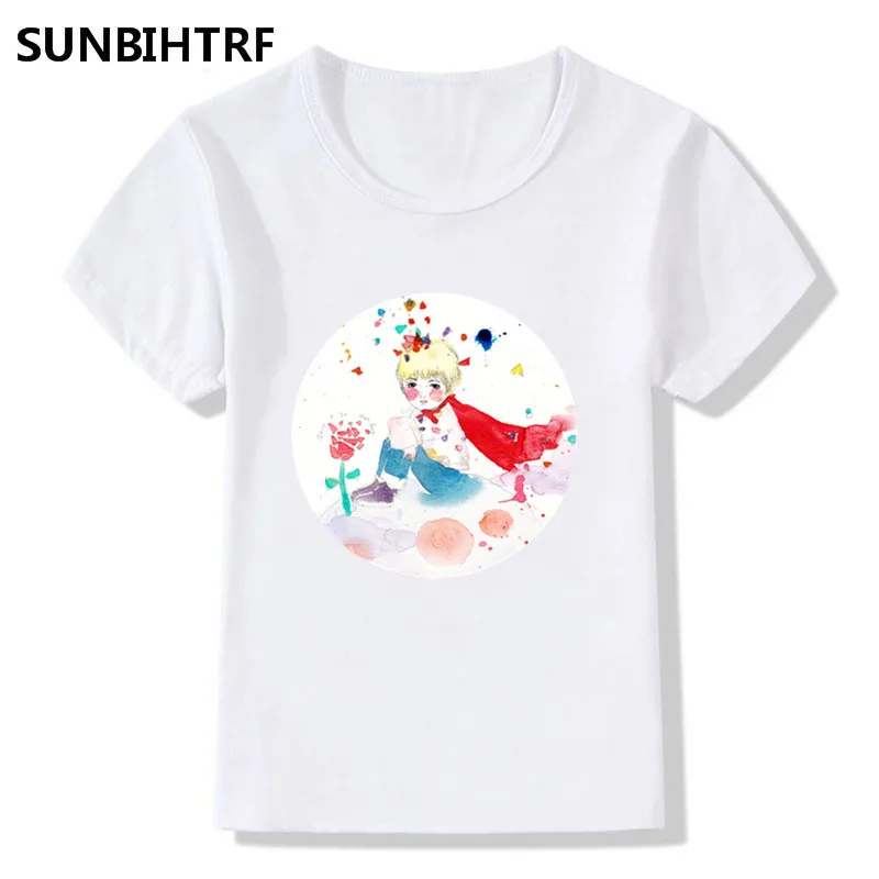 Новый дизайн летние топы детские футболки с принтом Маленького принца Забавные