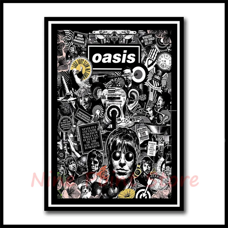 Oasis rock music бумажные постеры для бара кафе гостиной столовой декоративные картины без рамы