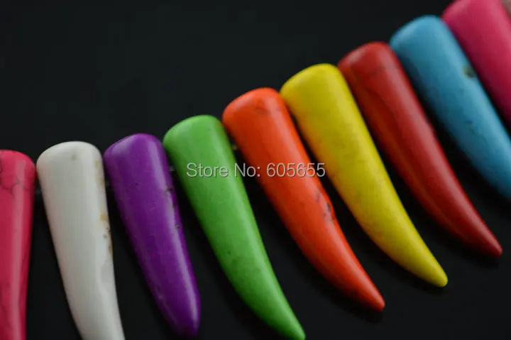 

5 strands 40mm Mix color Synthetic Howlite Stone Horn Beads DIY Jewelry making