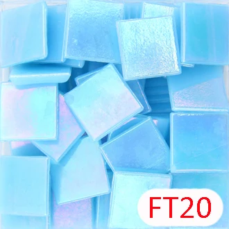 200 г/68 шт 20X20 мм 3/4 дюйма необычная кварцевая мозаика радужное стекло Радужная стеклянная плитка, стекловолокно мини, поставщик материалов - Цвет: FT20
