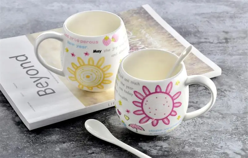 Креативная кружка Cute Bone china 430 мл Подарочная кофейная керамическая картонная