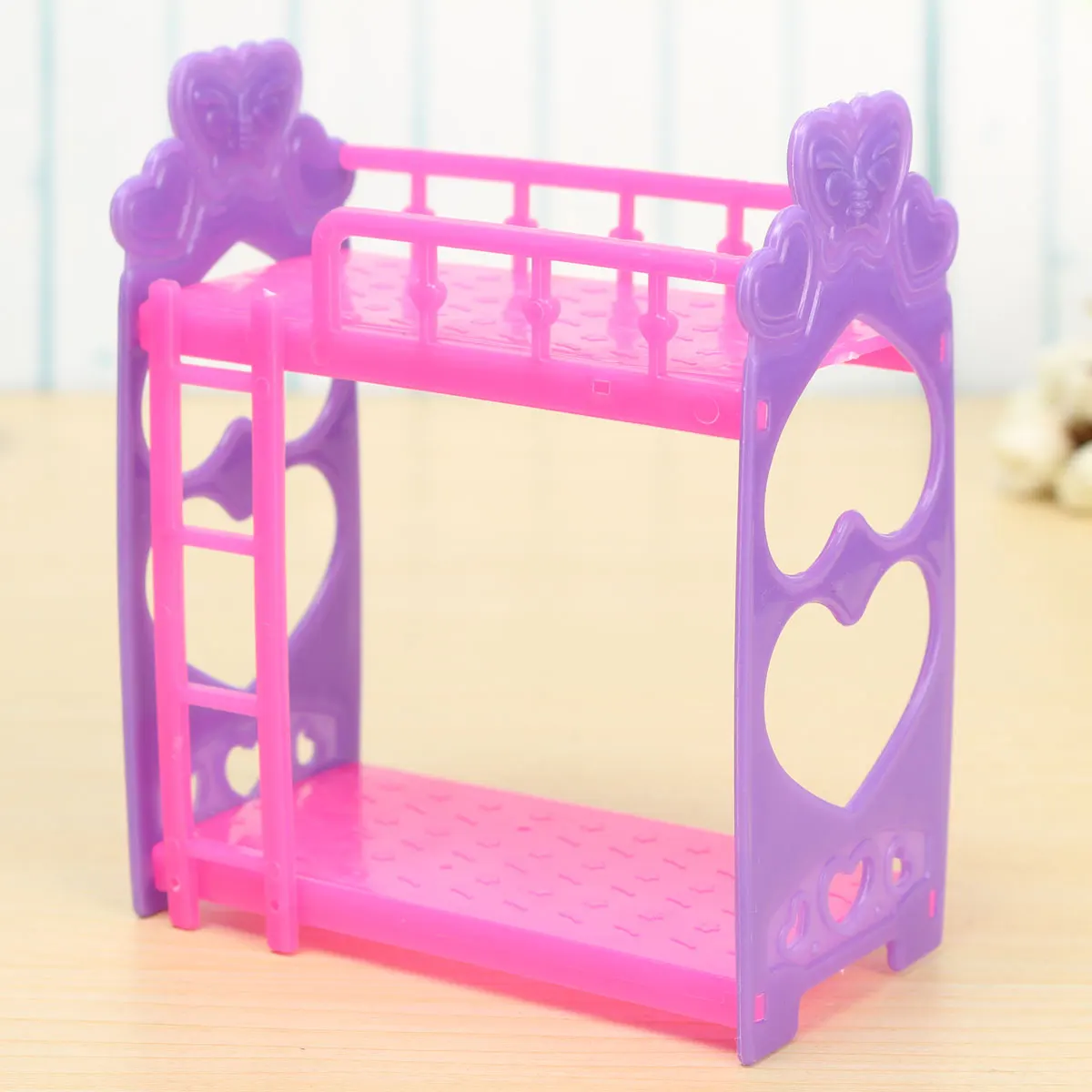 Пластиковая миниатюрная двойная кровать игрушка мебель для кукольного домика