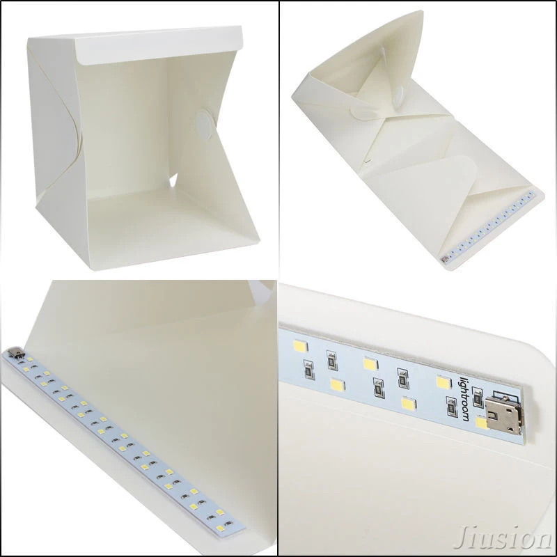 Mini Folding Photo Studio Box with White Black Background Built-in LED Panel Lightbox Softbox Light Room Tent for DSLR Camera |