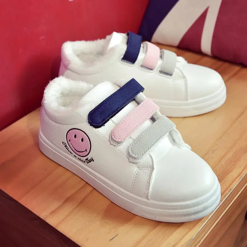 2017 г. Новые зимние женские маленькие белые туфли теплые дышащие Нескользящие