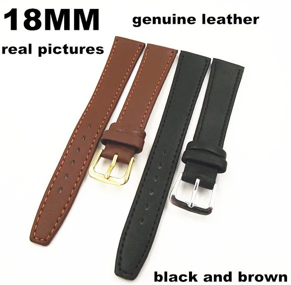 Ремешок из натуральной кожи для наручных часов 50 шт./лот 18 мм 091203|leather watch band|genuine