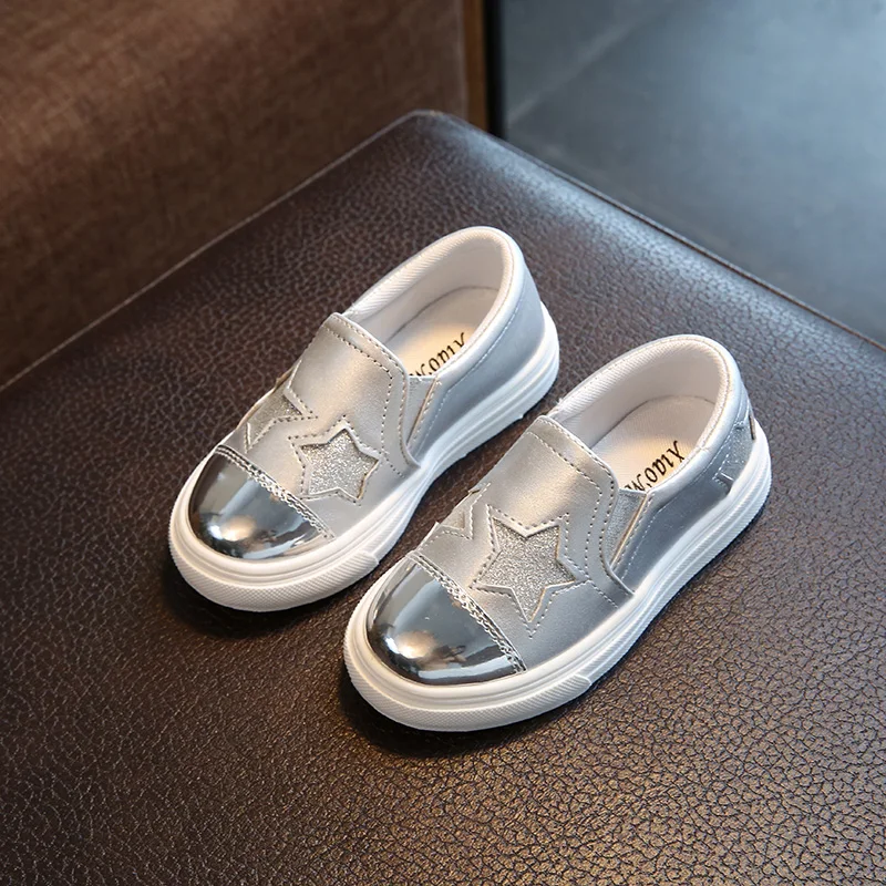 2019 Spring Autumn kids sneakers for boys girls slip on breathable casual shoes fashion children's silver pink 21-30 C554 | Детская