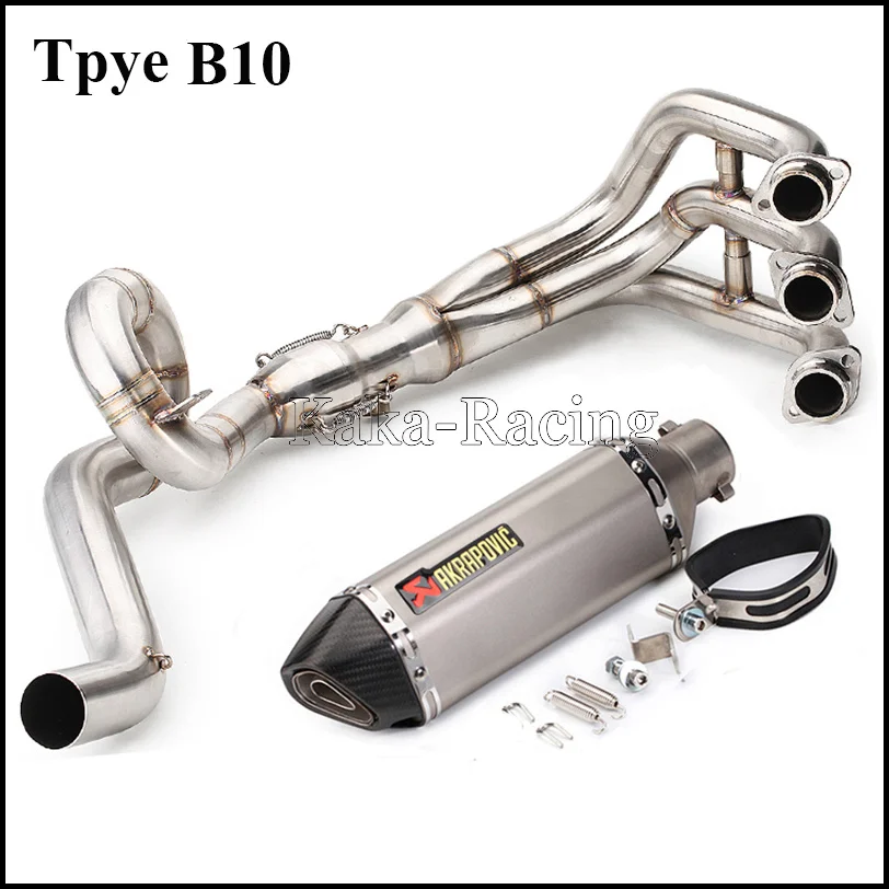 MT-09 MT09 tracer глушитель выхлопной трубы мотоцикла полная система передний Патрубок Трубы акроповый глушитель для Yamaha MT09 FZ09 - Цвет: Type B10