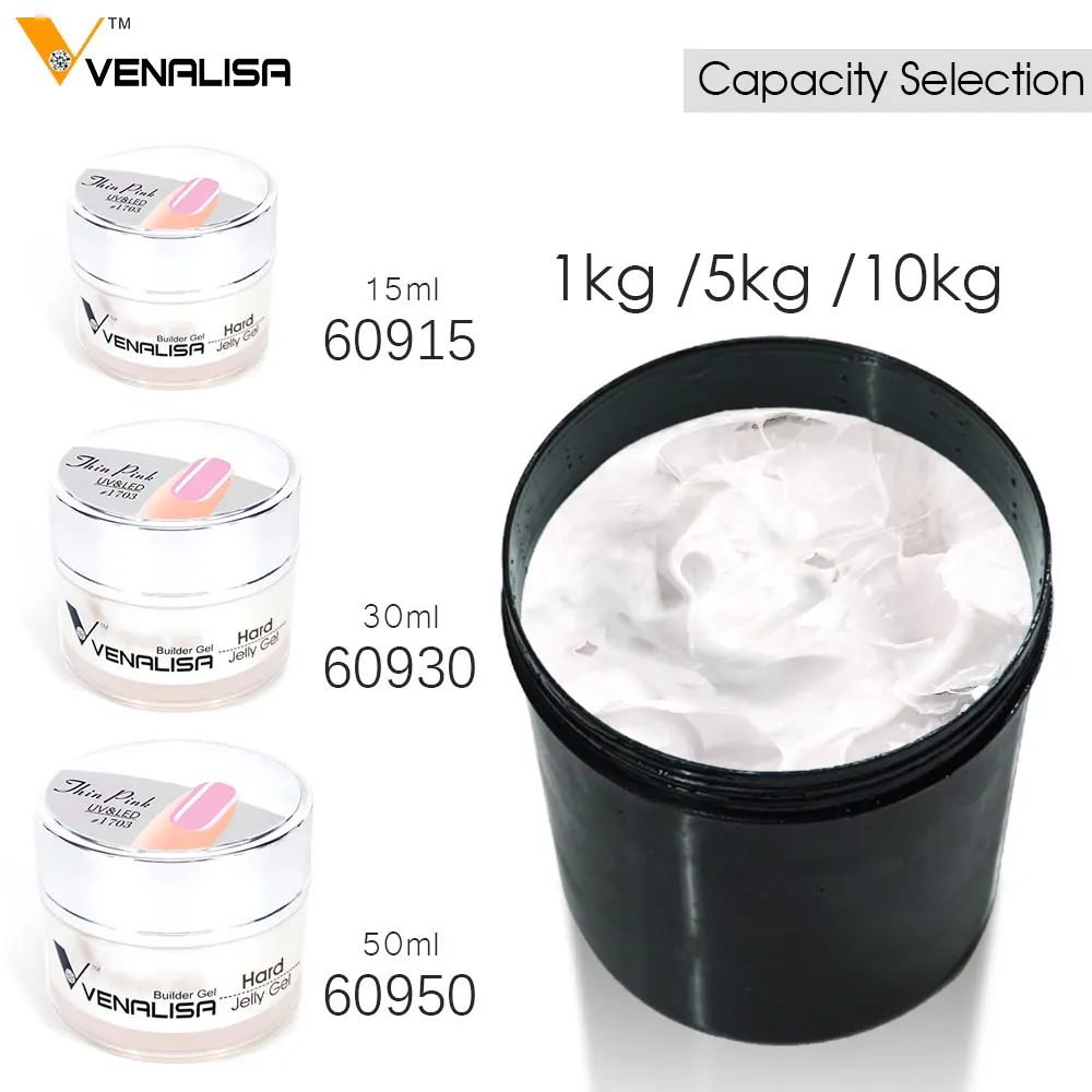 Venalisa поставка Venalisa 1 кг дизайн ногтей прозрачный белый розовый камуфляж цвет УФ/led Жесткий Желе строитель ногтей расширение гели