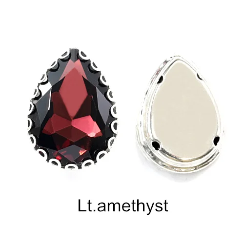 Lt amethyst 20 шт. 26 цветов кружево коготь пришить стразы кристалл AB стекло Каплевидная форма швейные камни для Сделай Сам одежда Стразы B1179 - Цвет: Lt amethyst