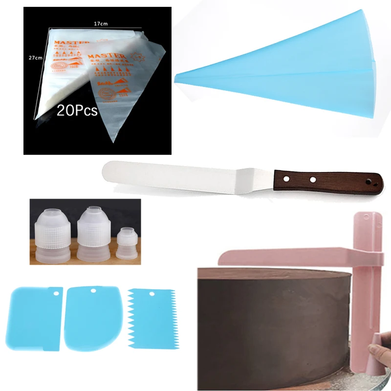 Скребок для торта пищевого класса регулируемый с 3 шпателями глазировки