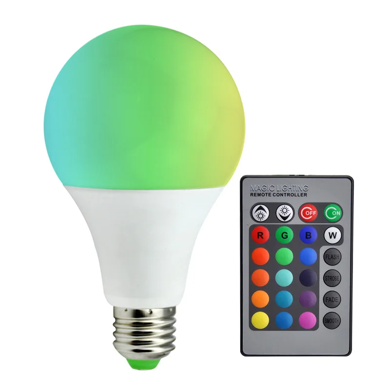 Светодиодный светильник E27 RGB 5 Вт 7 12 светодиодный 110 В 220 85 265 в|bulb lamp e27|led bulb e27e27 rgb |