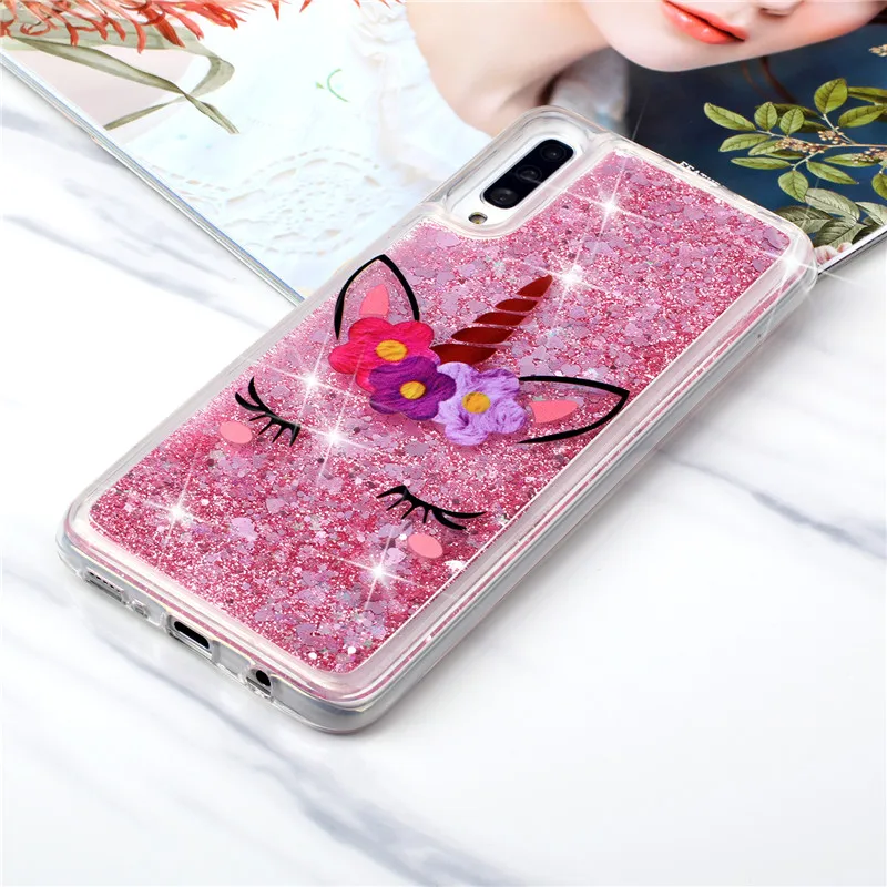 Силиконовый чехол s для samsung Galaxy A10 A20 A30 A40 A50 A70, чехол для samsung M10 M20 M30, чехол с жидкими блестками, динамический чехол для телефона s