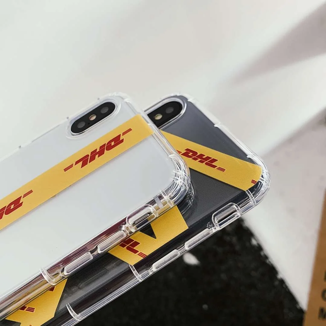 Роскошный дизайнерский прозрачный чехол с желтыми буквами для iphone XS 11 Pro MAX XR X 7 8 6 6S plus Модный Полосатый белый чехол для телефона kilifi Etu