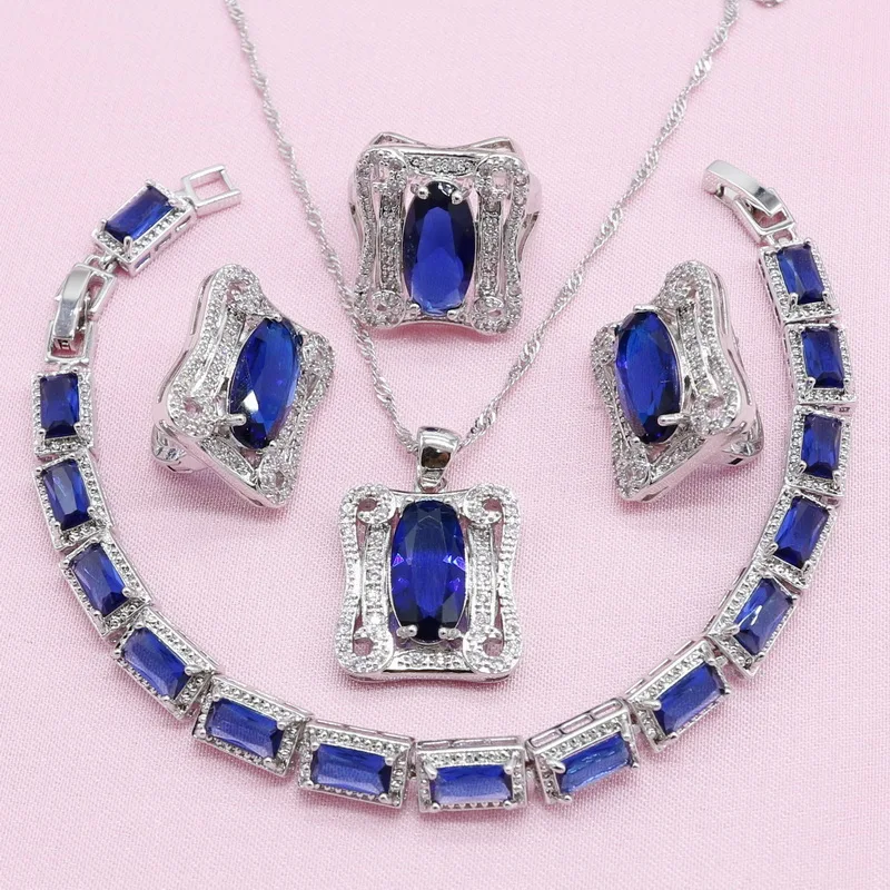 Женский ювелирный комплект из колье и серёг с подвеской кольцом|Ювелирные наборы