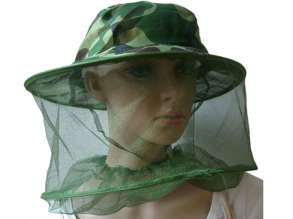 3pcs/Lot Camouflage Beekeeper Hat with Mesh Veil Bee Fishing Jungle Repellent Mosquito Small Hole Head Net | Аксессуары для одежды