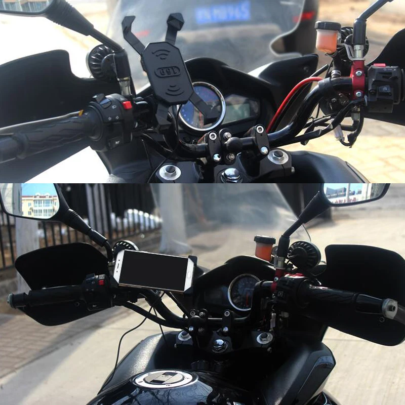 motorcycle phone holder with usb charger holder for samsung s9 s8 iphone 8 plus smartphone support for moto bicycle phone stand free global shipping