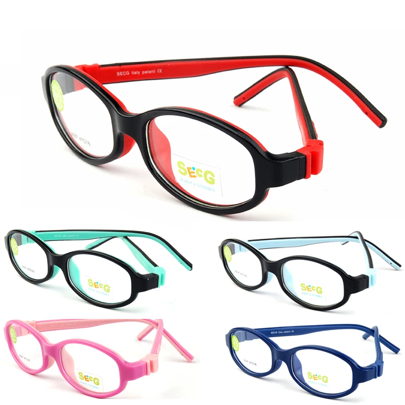 

SECG Detachable Solid Baby Kids Optical Glasses Frames Myopia Diopter Soft Flexible Children Frames Eyewear Frames Lunette