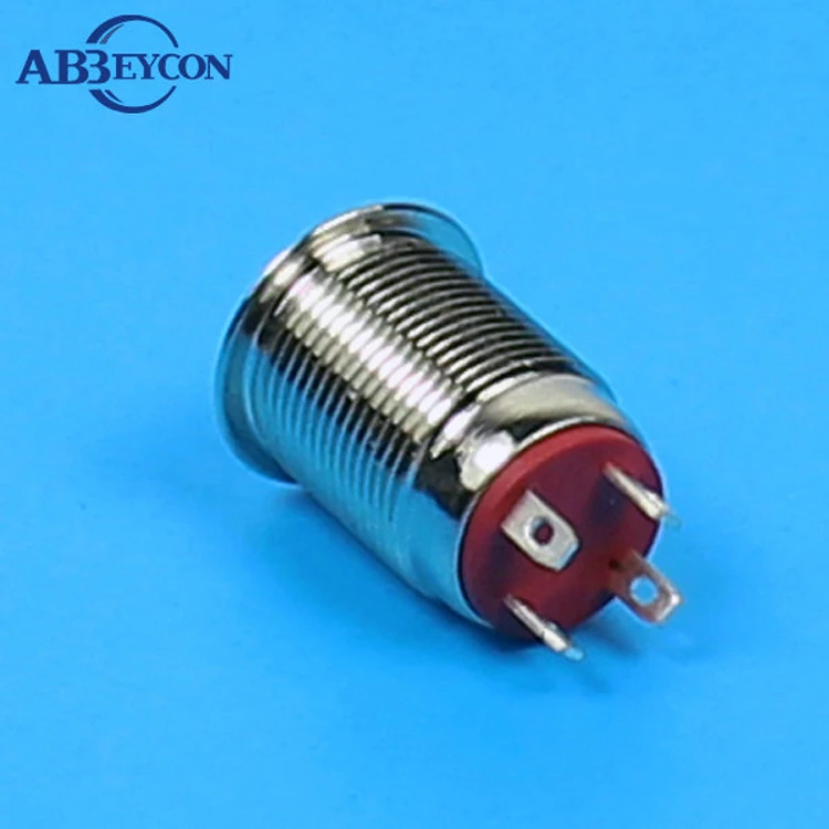12mm Flat Front Head Momentary Dot Lamp Waterproof Light Led Push Button Switch Metal Shell IP65 4 Pin Terminal | Обустройство дома
