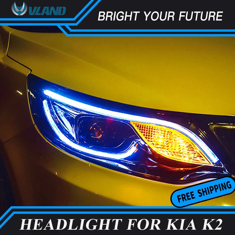 Фары головного света для Kia K2 фары 2015 2018 светодиодные Rio биксеноновые линзы