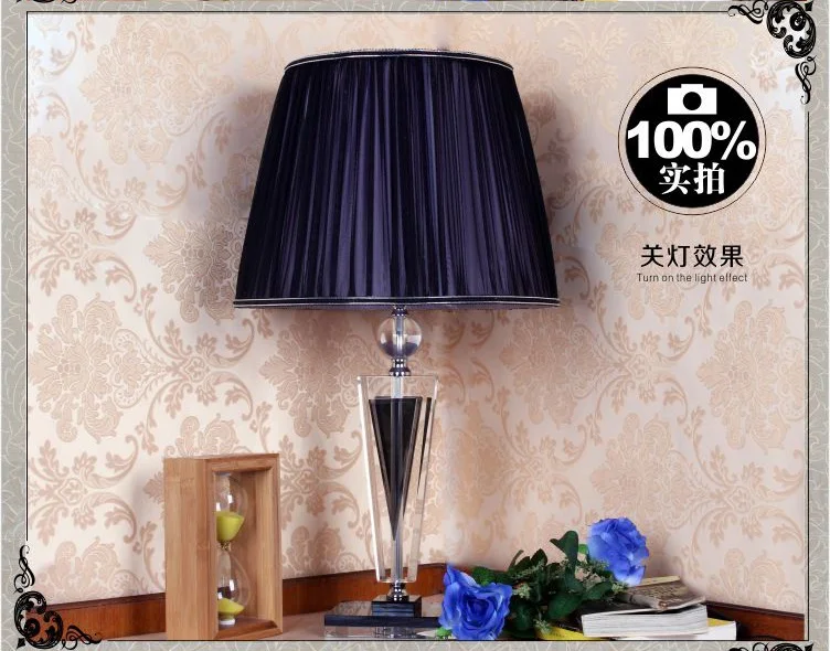 Большая Модная современная настольная лампа с кристаллами прикроватная для