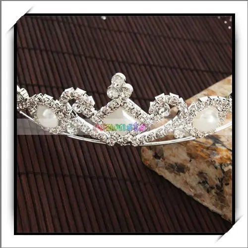 Free Shipping Heart Style Man Made Pearl Rhinestone Crown Headbandt 100% brand new and high quality 16003749 | Красота и здоровье