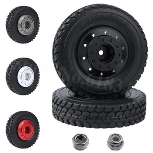 2 шт. для Tamiya 114 RC шины для прицепа трактора, жесткая резина с алюминиевыми колесами, обода с ЧПУ